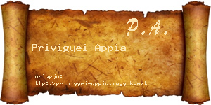 Privigyei Appia névjegykártya